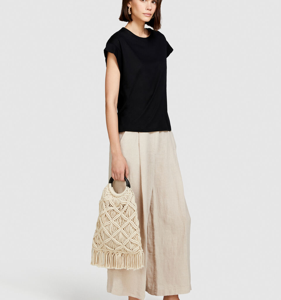 Slub t-shirt - women's short sleeve t-shirts - Black | Sisley image number 2